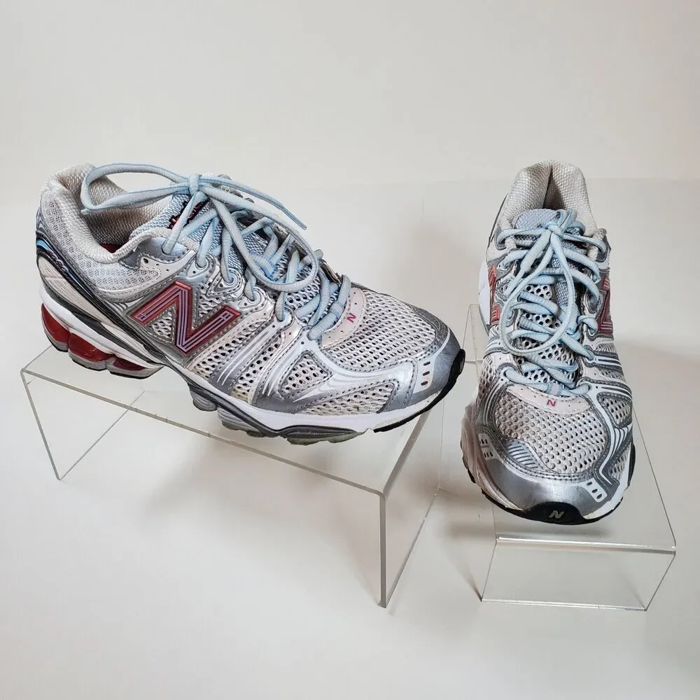 New Balance Women's Size 7.5 Sneakers Silver Red White 1080 N-ergy Running Gym